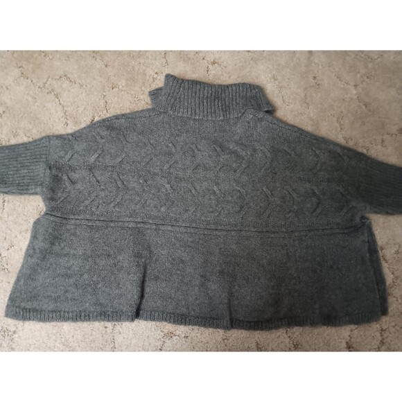 Eileen Fisher size L Gray Cashmere Wool Oversize Boxy Sweater Cowl Neck - Picture 4 of 6